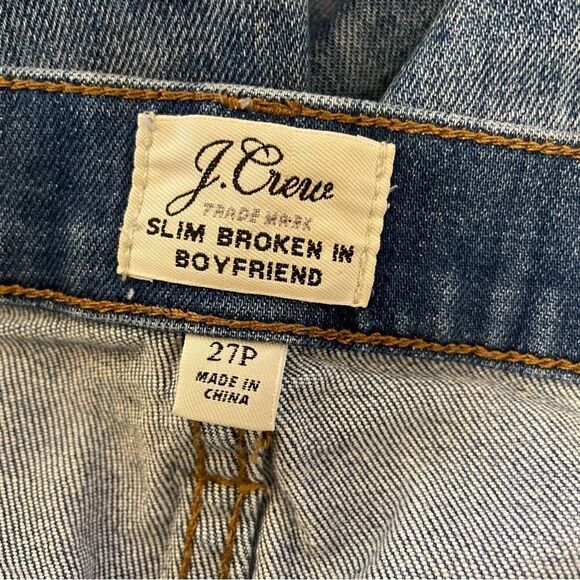 J. Crew Slim Broken in Boyfriend Mid Rise Jeans Size 27P - Picture 7 of 7
